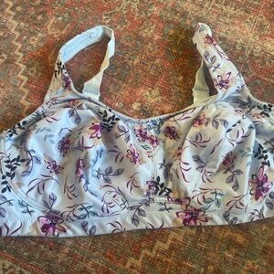 Chic Light Blue Bra with Floral Accents